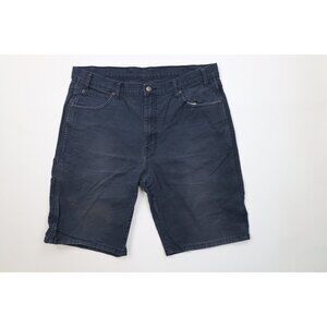 Vintage Y2K Dickies Mens Size 38 Distressed Sun Faded Canvas Shorts Dark Blue